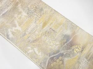 寺院風景模様織り出し袋帯